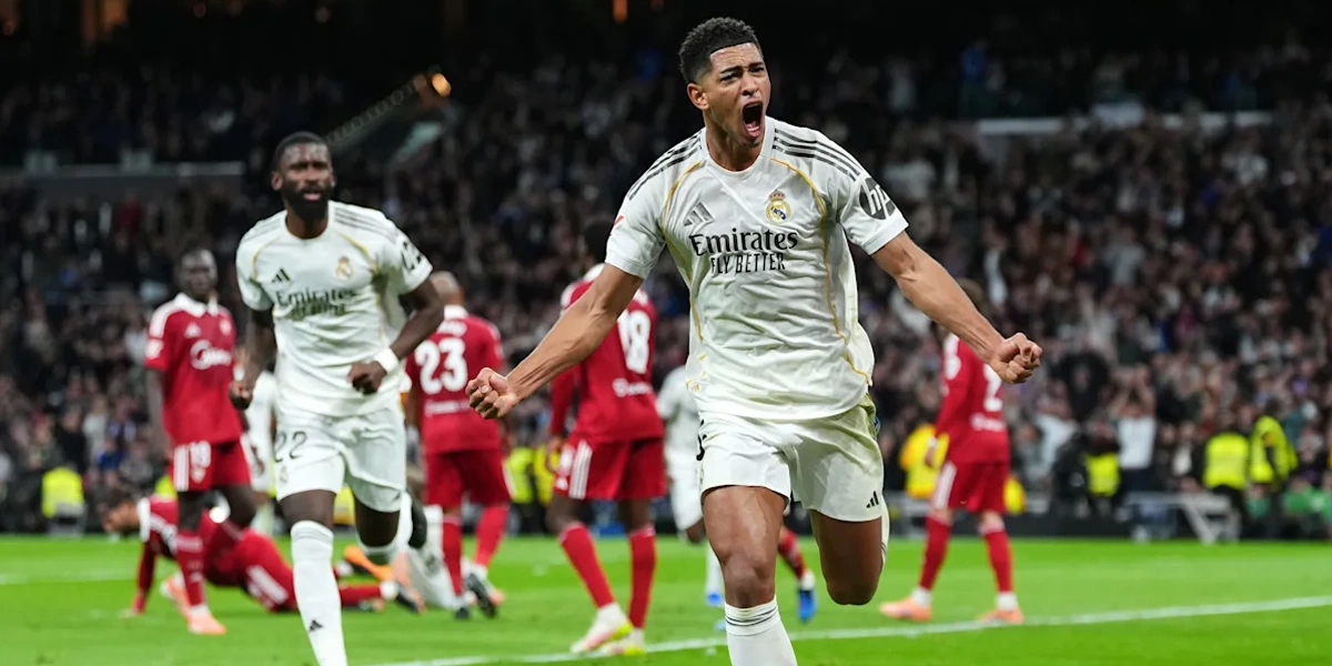 Bellingham's-Header-Gives-Madrid-an-Early-Lead-Against-Sevilla